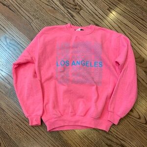 JET by John Eshaya hot pink Los Angeles sweatshirt. Kids size L (14-16).